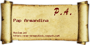 Pap Armandina névjegykártya